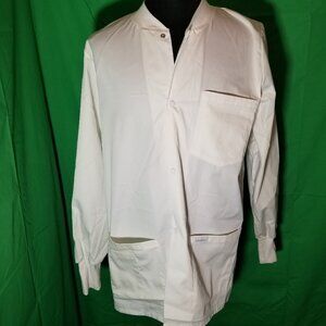 Landau Size Medium Relaxed Fit 3-Pocket Full-Length Lab Coat Hospital Nurse Vet